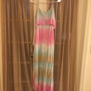 Tie die maxi dress